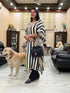 (Divyanka Tripathi) Gold Black Striped Kaftan Set